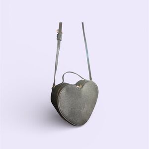 LC Lauren Conrad Heart-Shaped Black Crossbody Bag